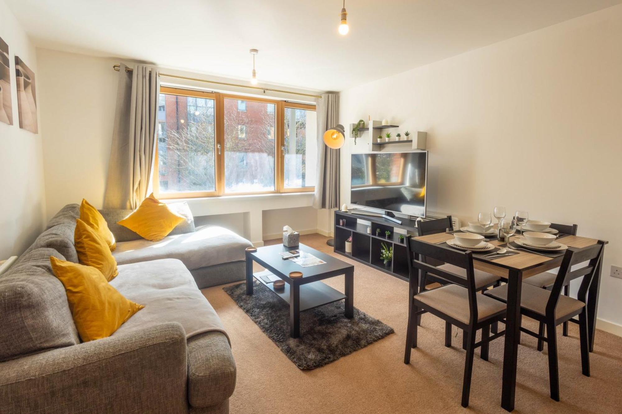 Apartment Stylish 2br Flat - Free Gym - Contractors *
